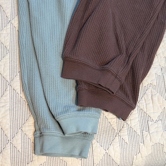 Aerie Waffle Knit Pajama Pants - Blue and Brown Bundle - Picture 9 of 9